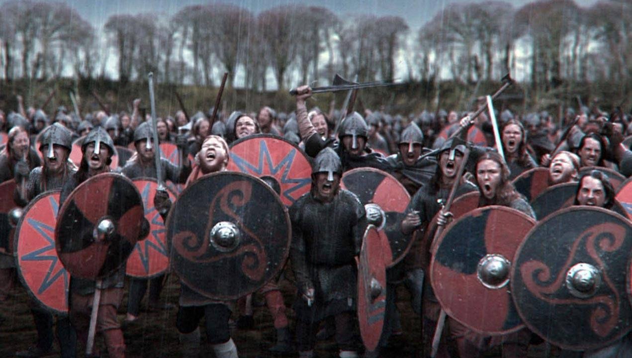 1271x720 Viking shield wall. Viking picture, Vikings, Viking history