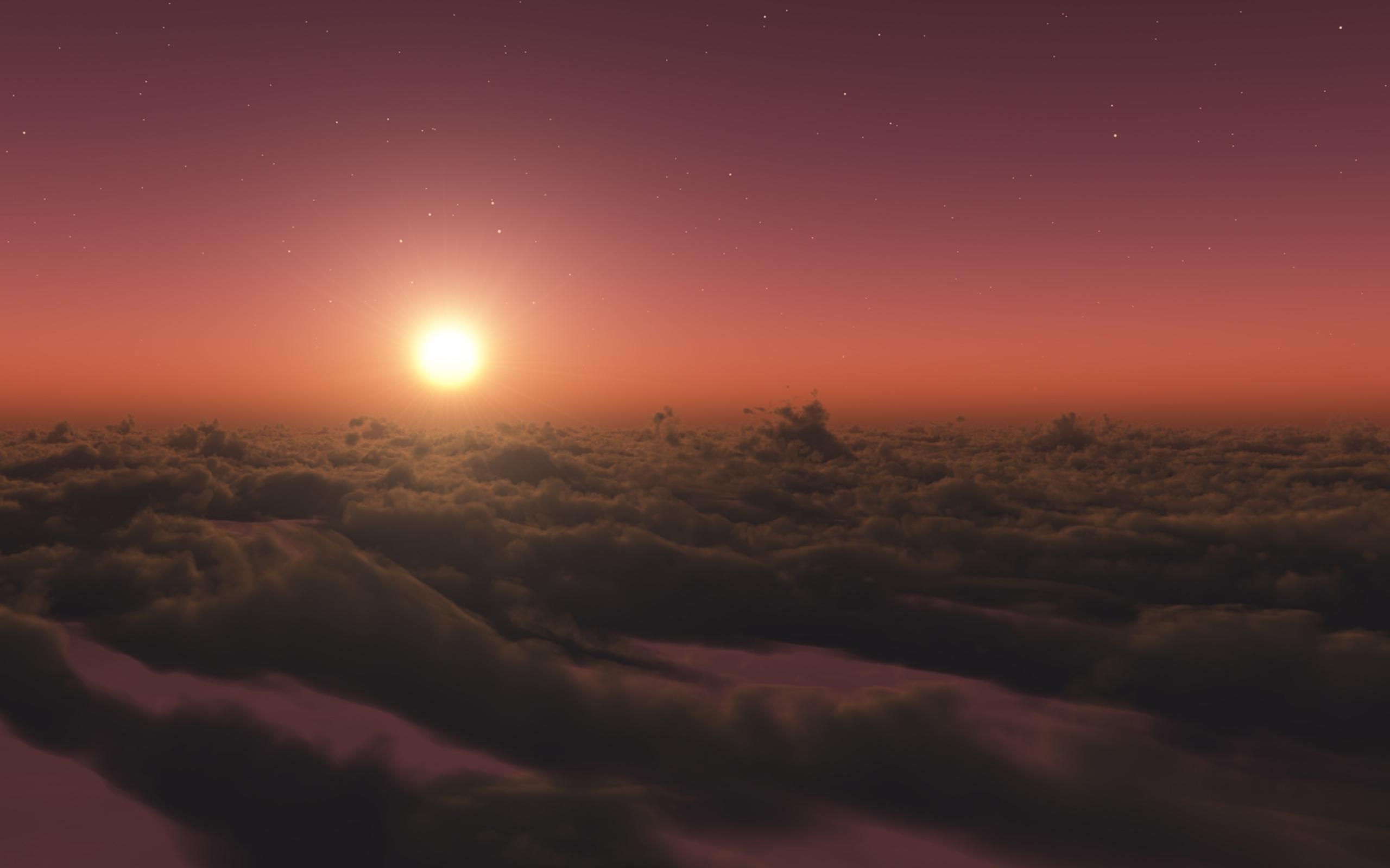 2560x1600 Stratosphere, Digital render, Sun, Clouds Gallery HD Wallpaper