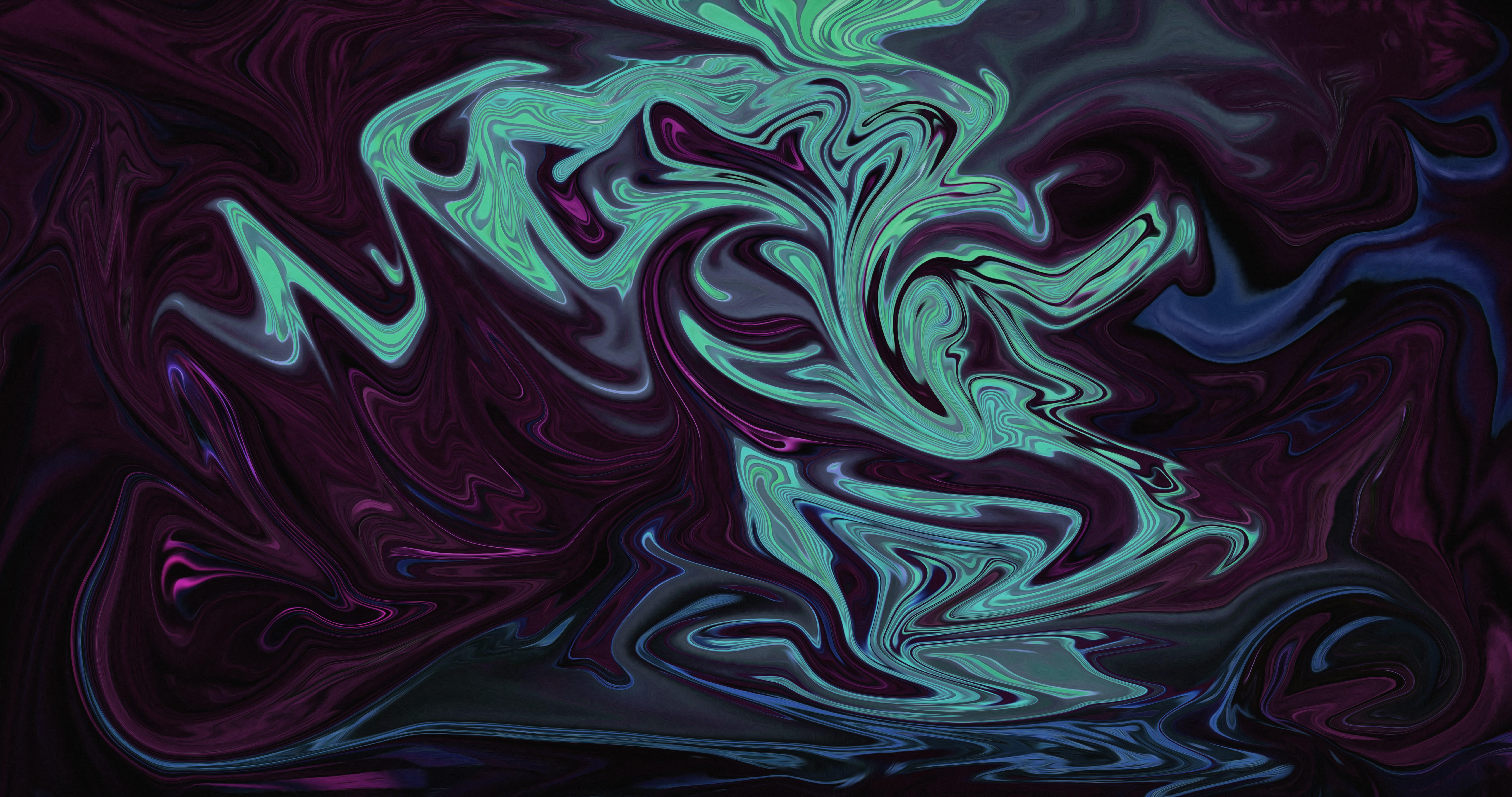 8192x4320 4K, artwork, fluid, abstract, liquid, digital art, black, dark Gallery HD Wallpaper