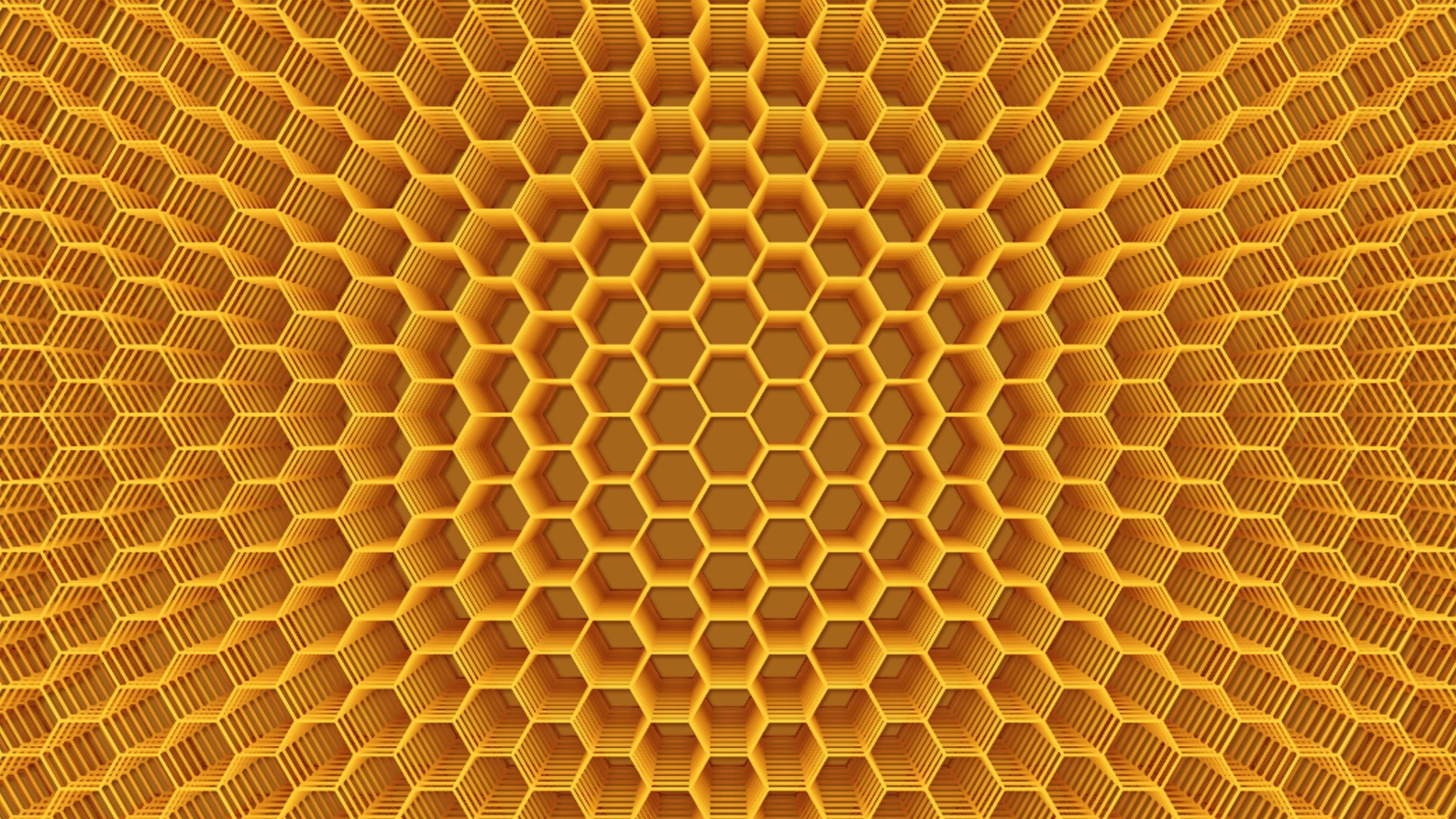 3840x2160 yellow #honeycomb #pattern #symmetry #texture optical illusion #illusion d digital art comp. Optical illusion wallpaper, Honeycomb wallpaper, Optical illusions