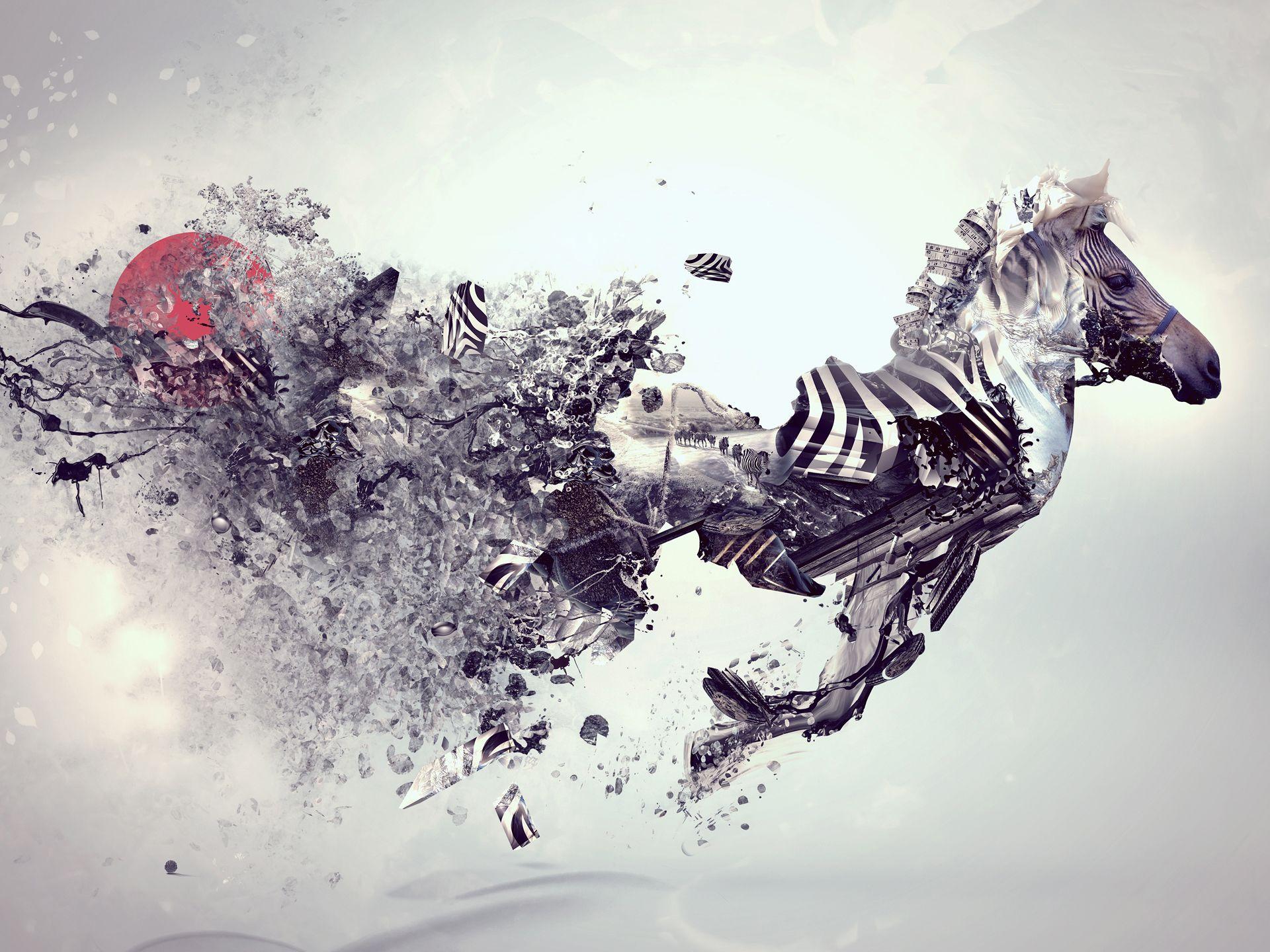 1920x1440 Cute Zebra Abstract #Wallpaper