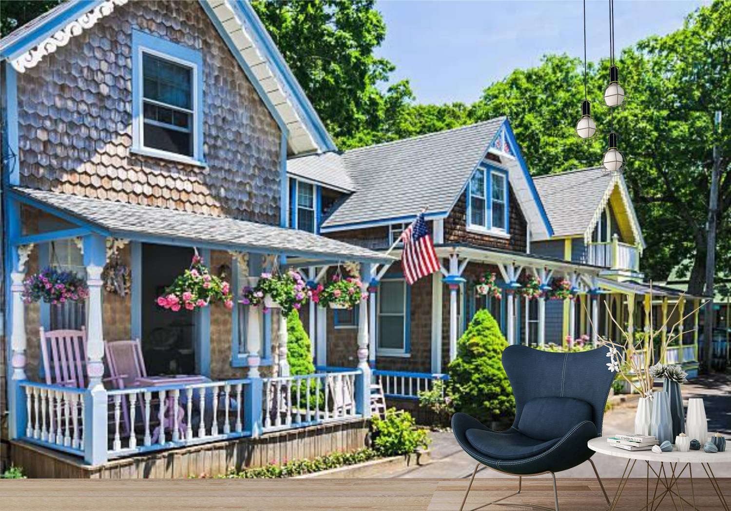 1500x1050 SIVRNMXOWTE PVC Wallpaper Martha's Vineyard Cottages Peel & Stick Wallpaper Self Adhesive Contact Paper Wall Poster Sticker Wall Mural Home Decor For Living Room