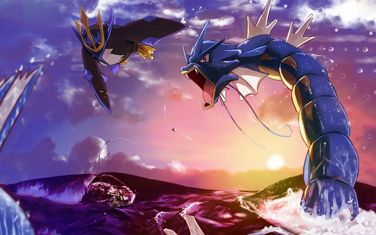 1440x900 Pokemon Gyrados wallpaper #Pokémon #Gyarados #Empoleon P #wallpaper #hdwallpaper #desktop. HD pokemon wallpaper, Rayquaza wallpaper, Pokeball wallpaper
