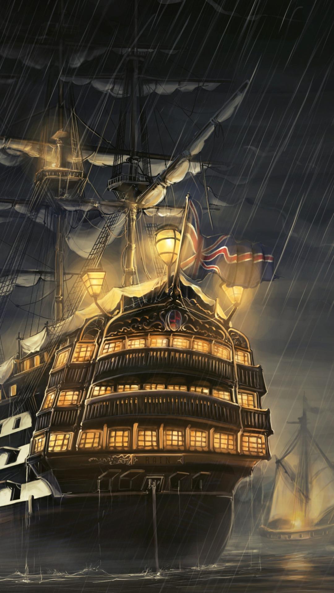 1080x1920 Ship Wallpaper for iPhone Pro Max, X, 6