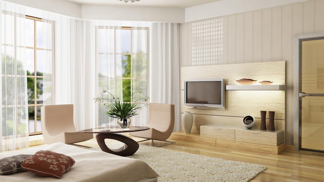 1366x768 Minimalist interior design theme HD Wallpaper 07