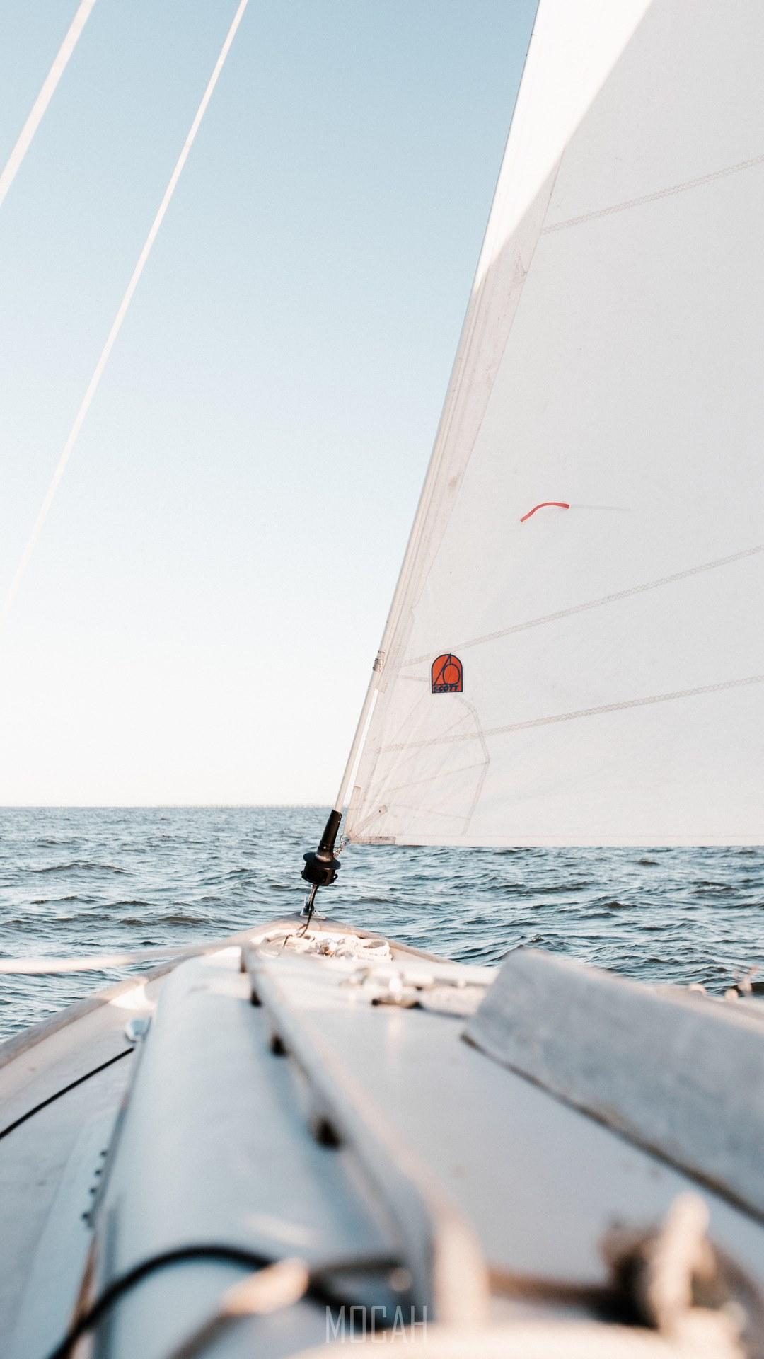 1080x1920 a view from a sailboat on a choppy sea and the clear sky above, sail away, Apple iPhone 6 Plus full HD wallpaper, 1080x1920 Gallery HD Wallpaper