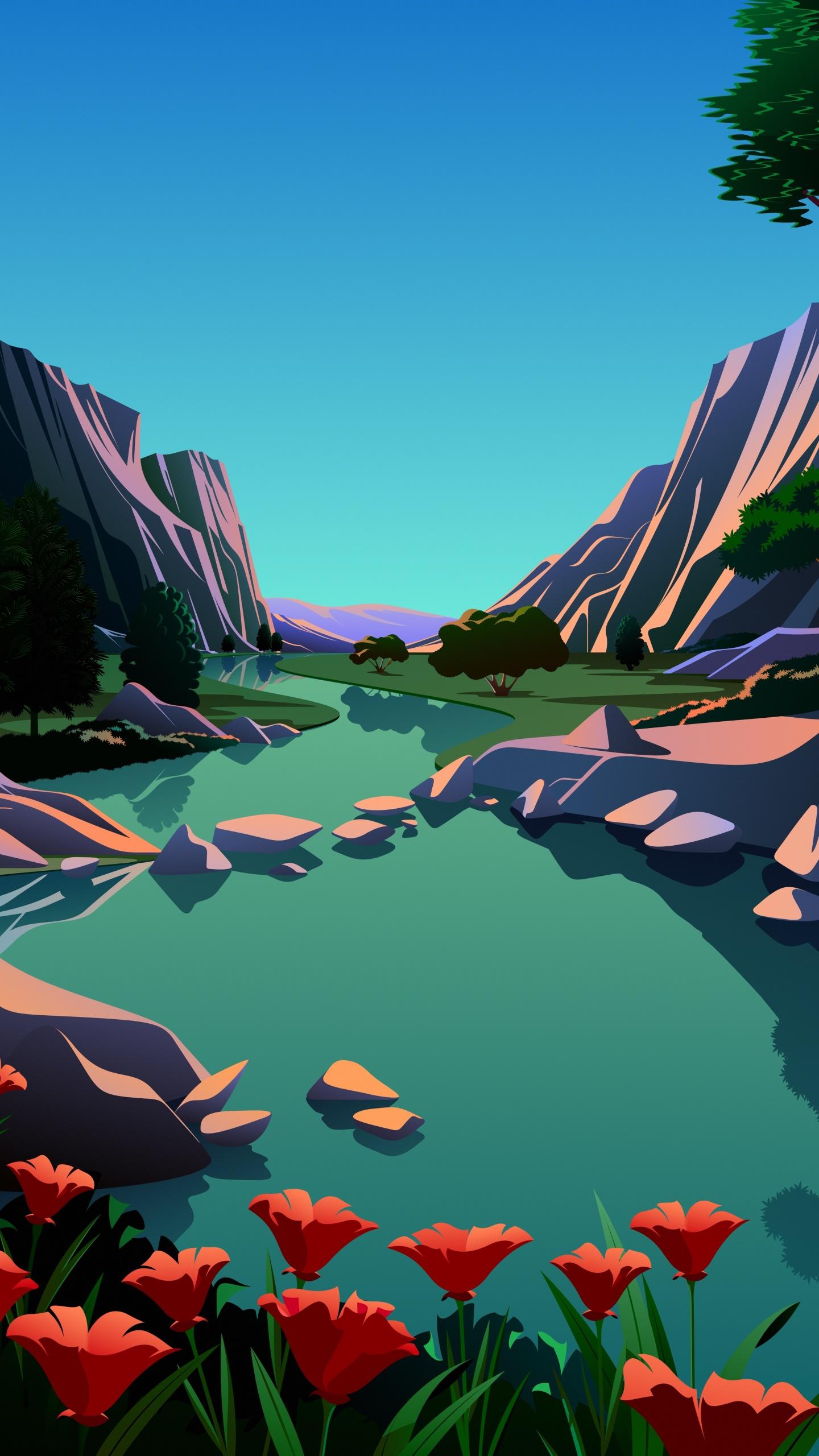 1440x2560 Lake Wallpaper 4K, Mountains, Rocks, Nature