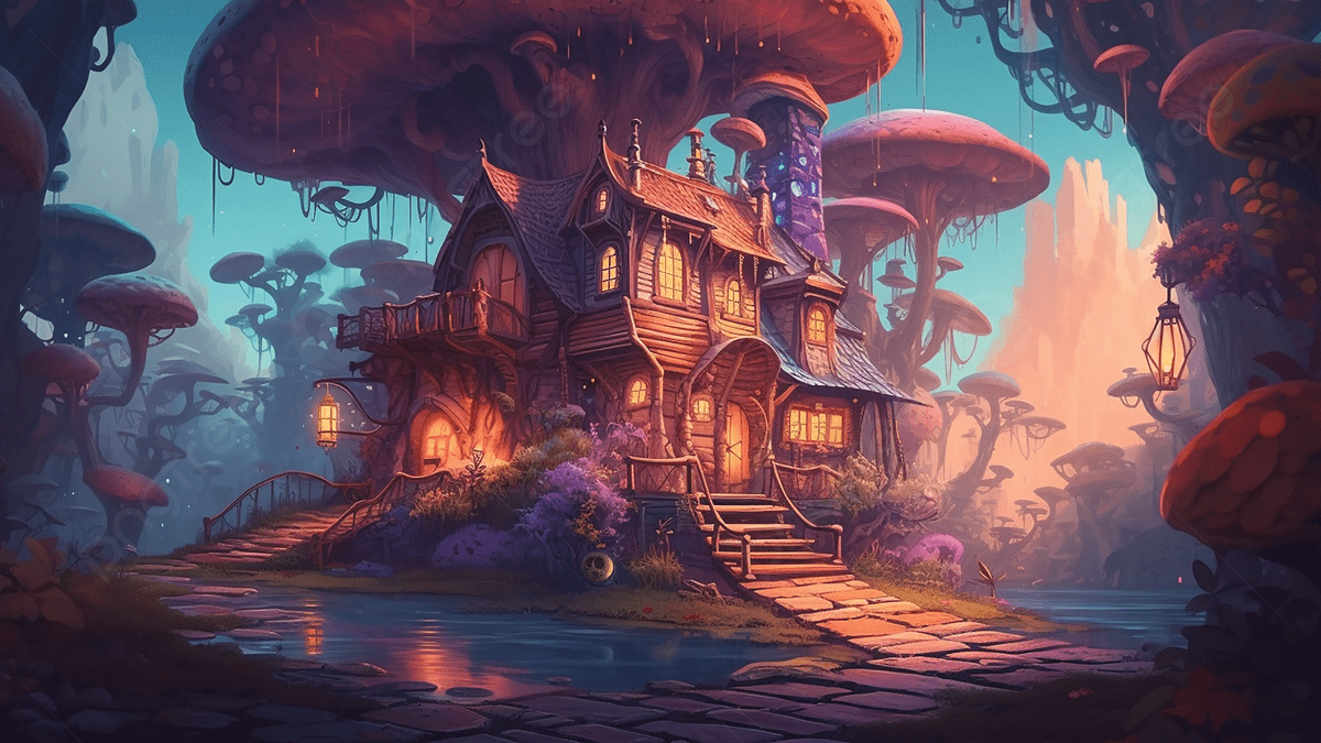 1200x675 Background, Cartoon House, Village