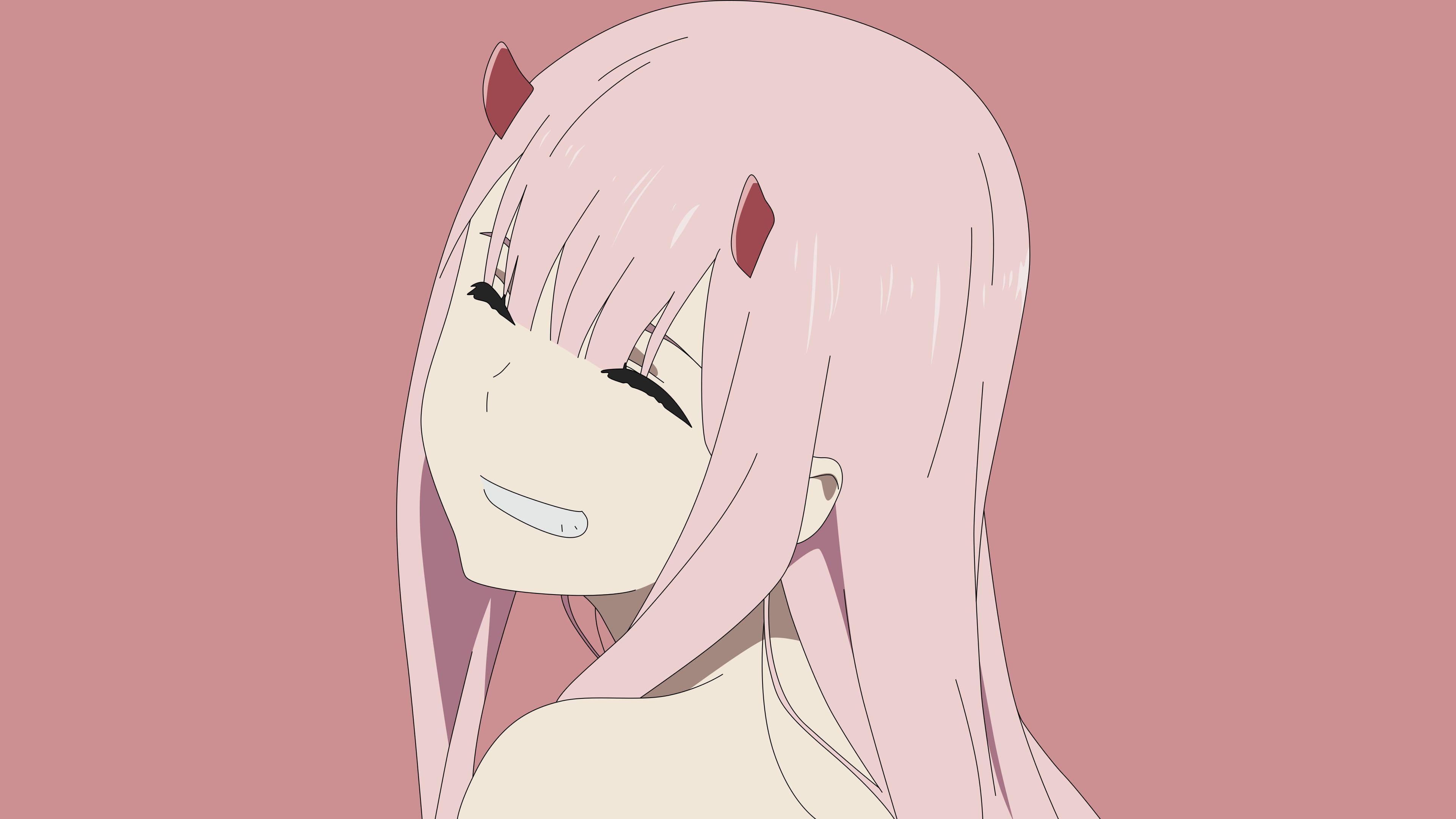 3840x2160 HD wallpaper: Anime, Darling in the FranXX, Zero Two (Darling in the FranXX). Pink wallpaper anime, Cute desktop wallpaper, Pink wallpaper computer