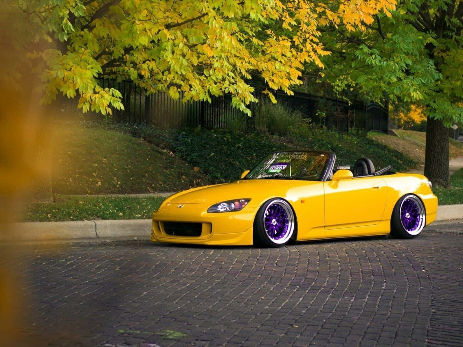 1600x1200 Download Honda S2000 Yellow Convertible Sports Car Wallpaper