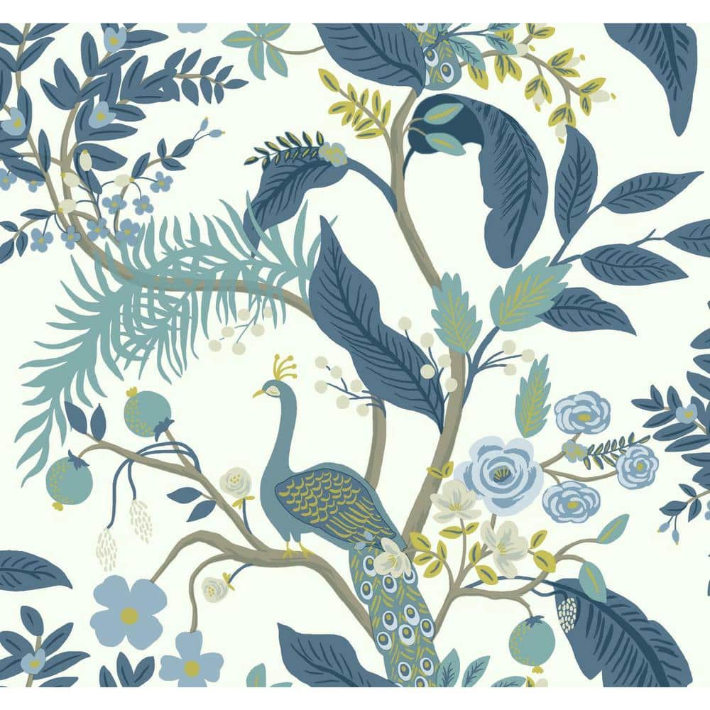 1000x1000 York Wallcoverings 60.75 sq. ft. Peacock Wallpaper RI5173 Home Depot