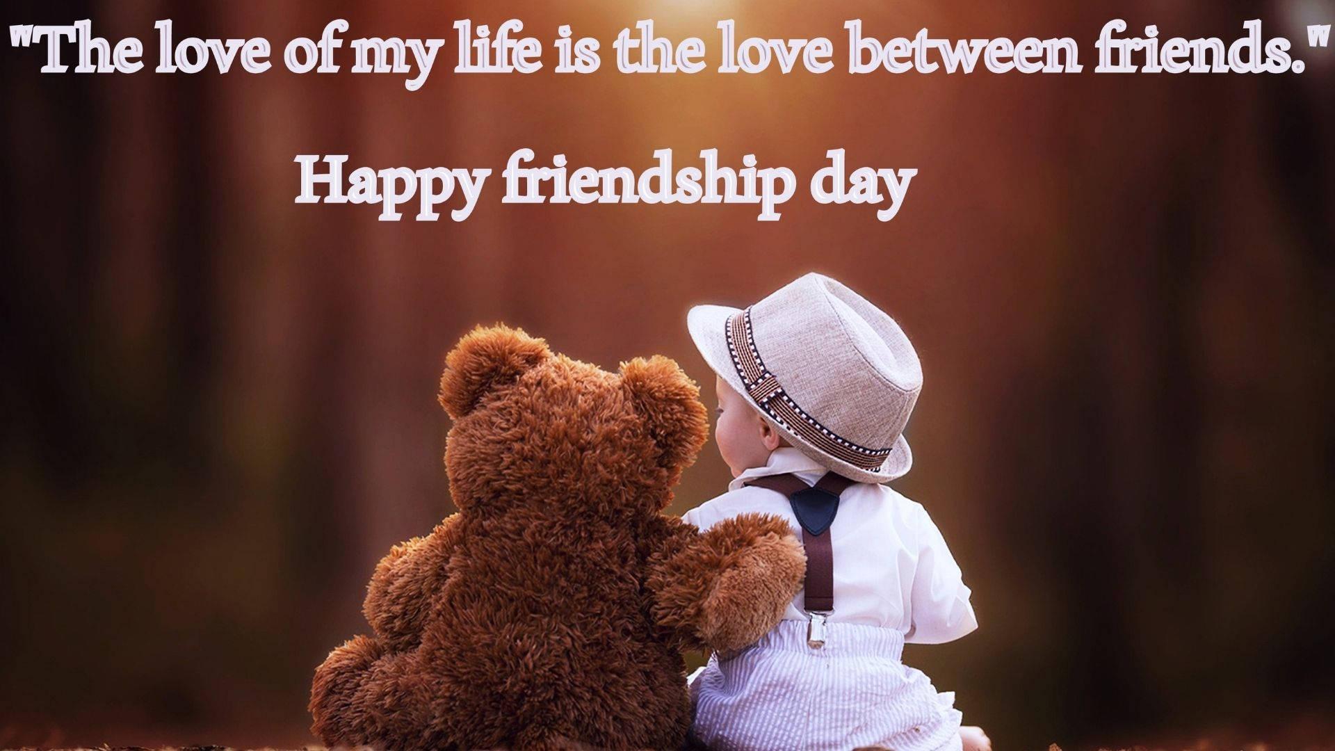 1920x1080 Download Friendship Day Boy With Bear Wallpaper