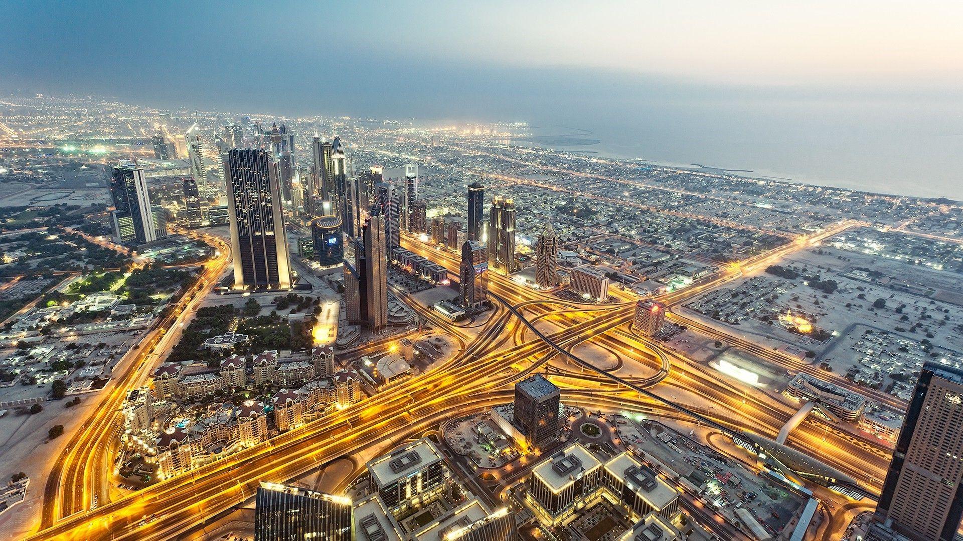 1920x1080 urban lights anime cityscape road nature united arab emirates dubai