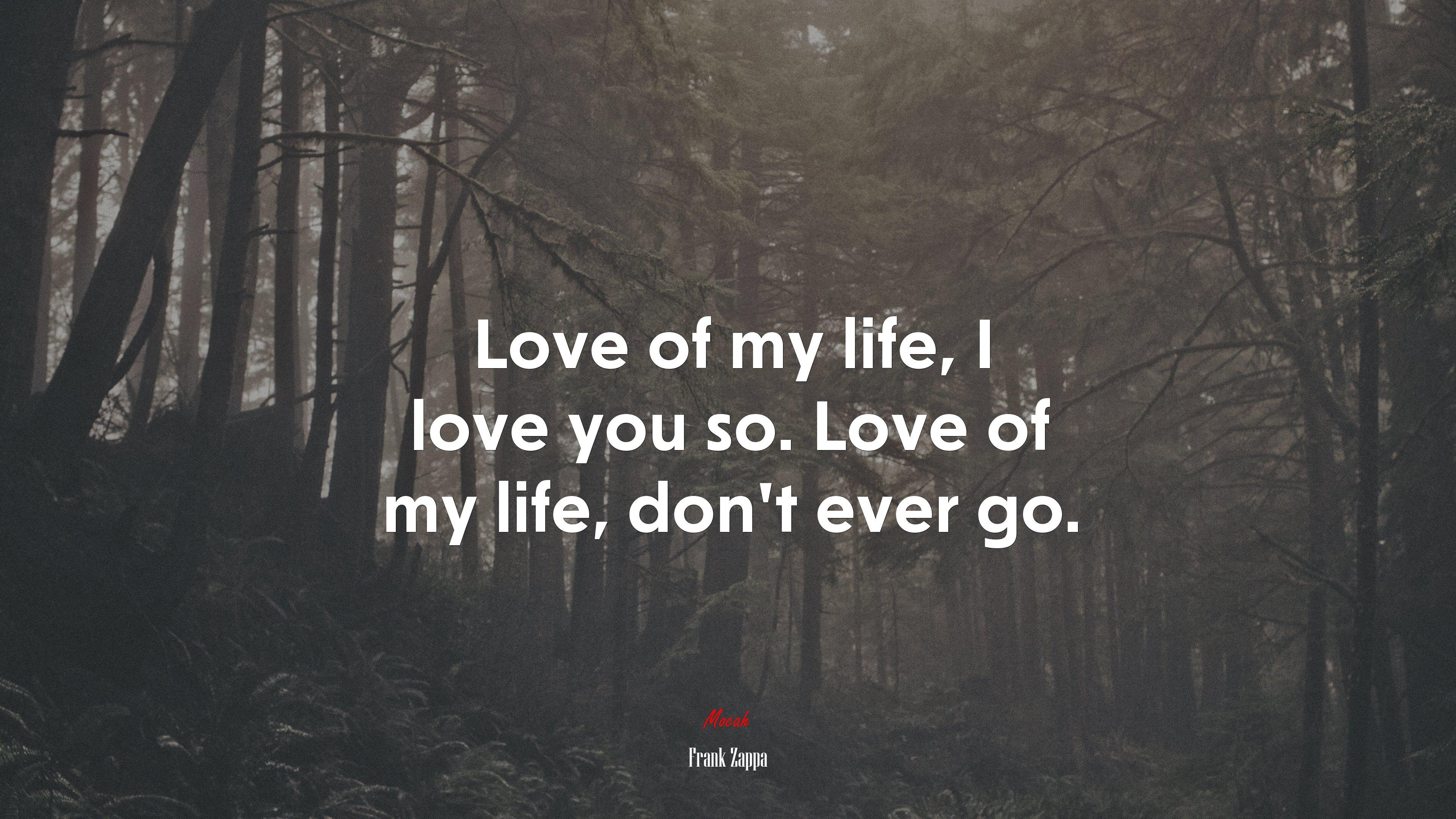 3840x2160 Love of my life, I love you so. Love of my life, don't ever go. Frank Zappa quote Gallery HD Wallpaper