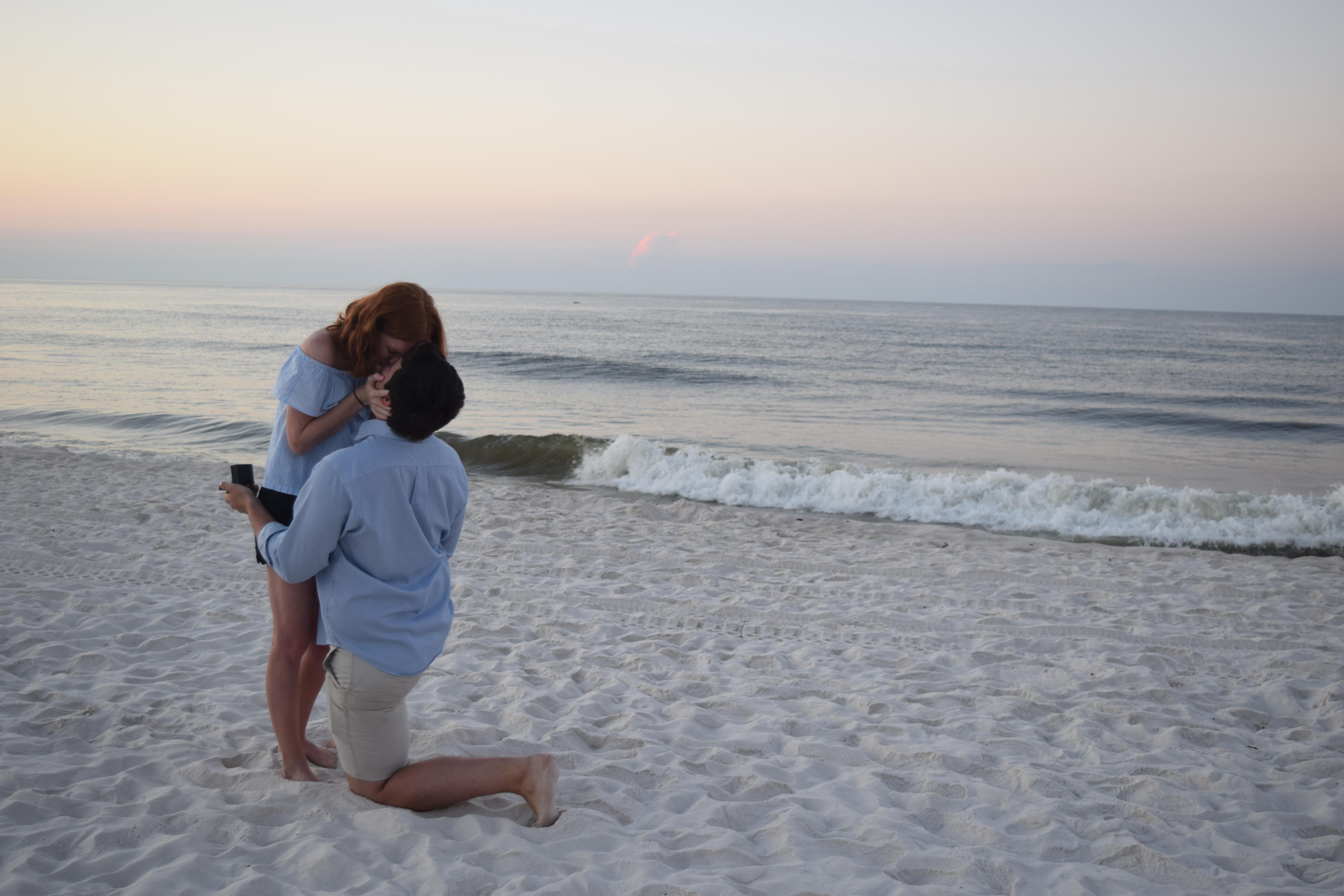 6000x4000 I took the love of my life on a sunrise walk on the beach, and then she said YES!