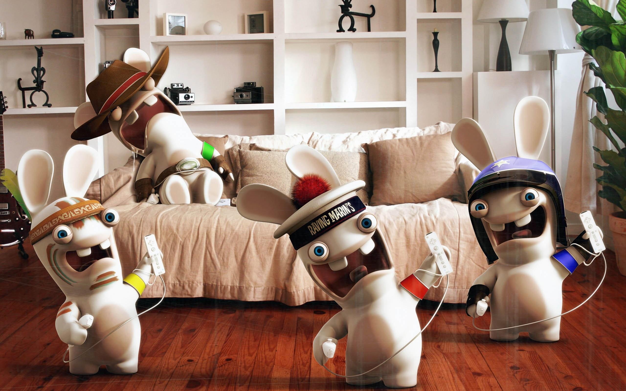 2560x1600 Wallpaper / playing, raving, rayman, wii, 2K, rabbids free download