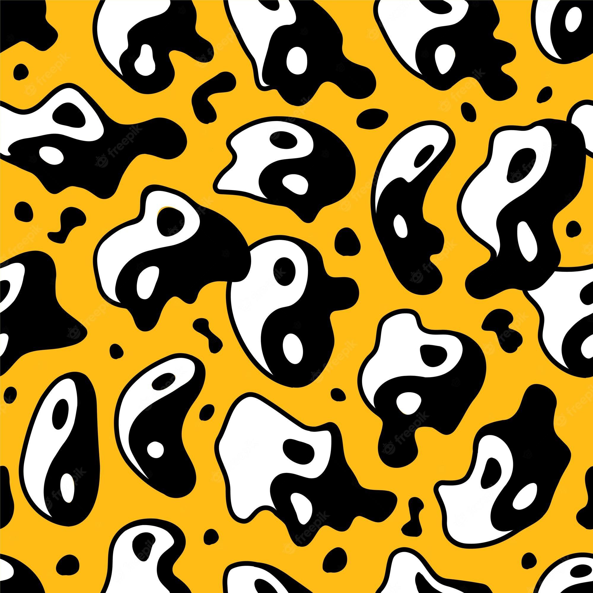 2000x2000 Premium Vector. Psychedelic deformed wavy asian yin yang symbol seamless pattern. vector hand drawn line doodle cartoon illustration wallpaper. trippy lsd print, yin yang symbol seamless pattern concept