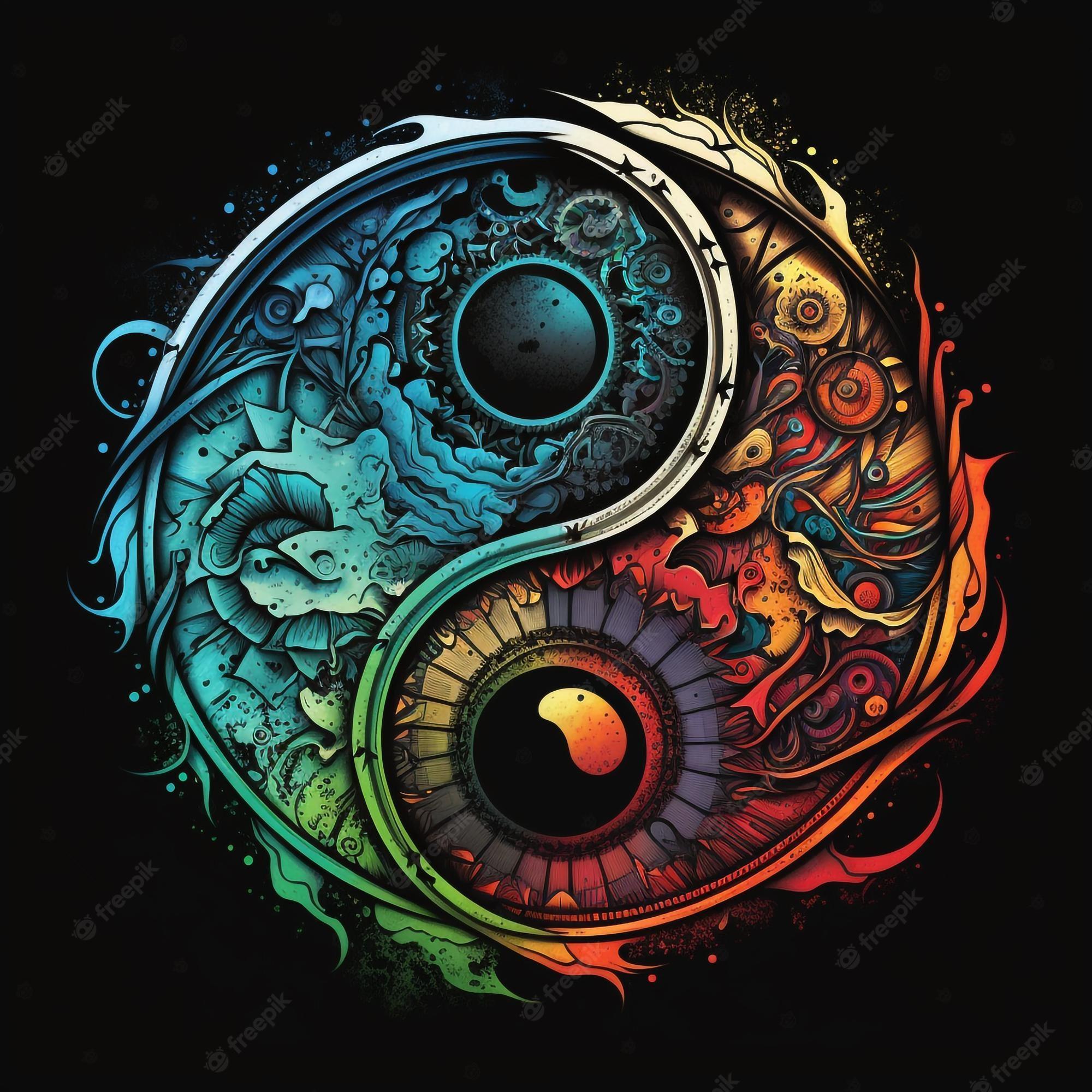 2000x2000 Premium Photo. The yin yang wallpaper and image
