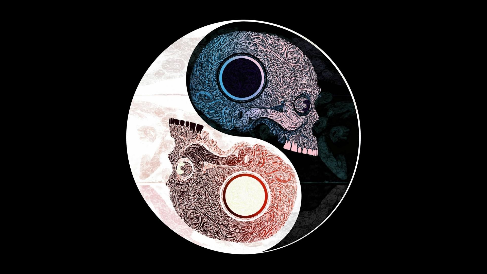 1920x1080 HD Skull Yin Yang Gallery HD Wallpaper