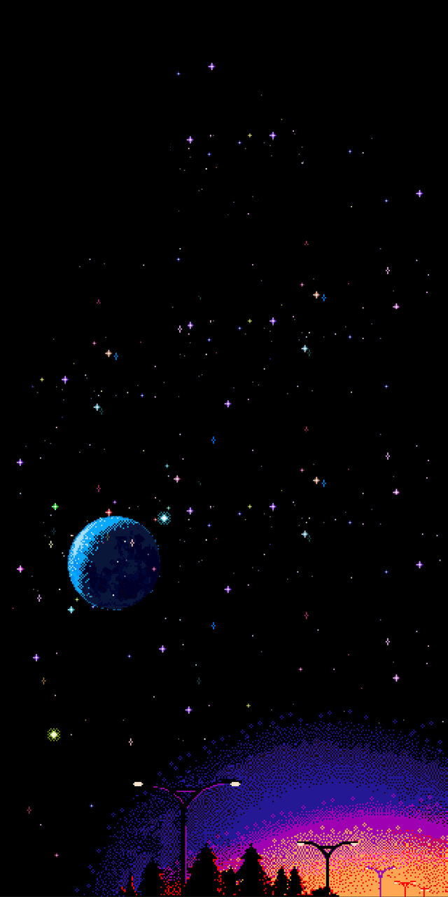 640x1280 Pixel night [1440×2880]. Pixel art landscape, Pixel art background, Cool pixel art