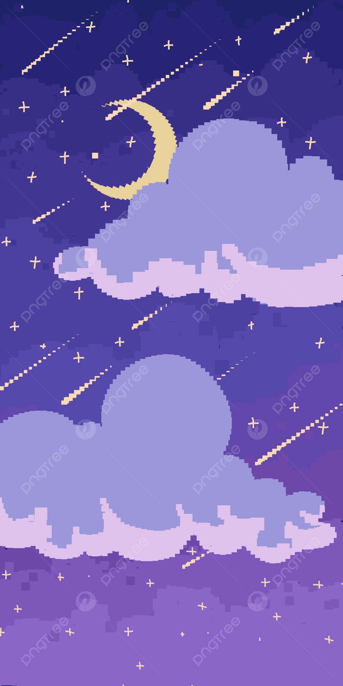 1200x2400 Pixel Style Night Sky Mobile Wallpaper Background Wallpaper Image For Free Download
