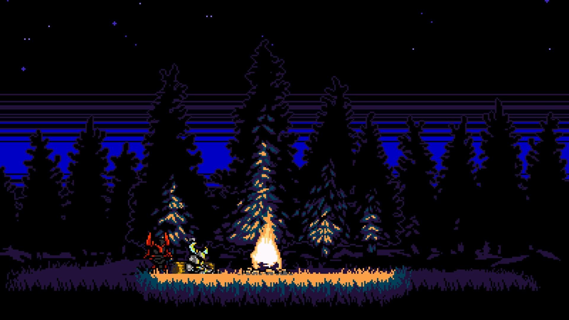 1920x1080 Wallpaper / Night, Pixel Art, 8 Bit, Decoration, Arts Culture And Entertainment, Sky, Field, Shovel Knight, Nature, Long Exposure, Celebration, Illuminated, 1080P Free Download