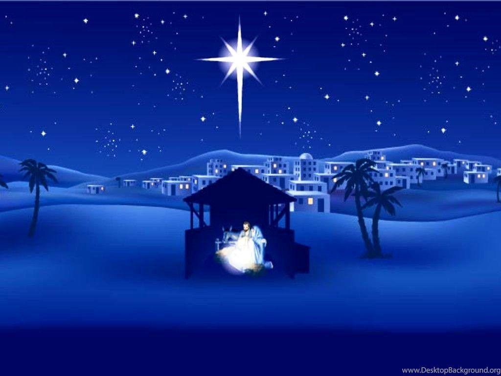 1024x768 Merry Christmas Nativity Background Background Desktop