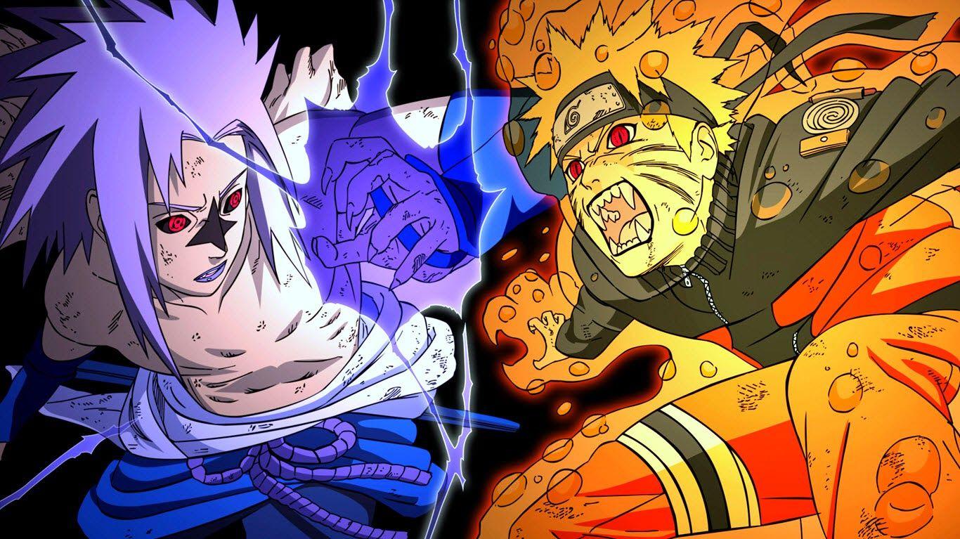 1366x767 Naruto Vs Sasuke Wallpaper HD