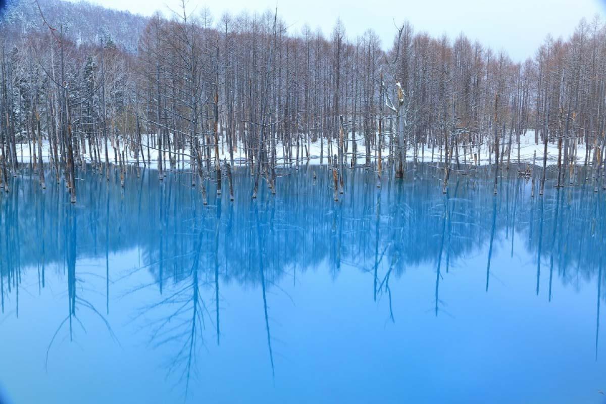 1200x800 Blue pond Biei, Hokkaido, A Mac wallpaper｜ZEKKEI Japan