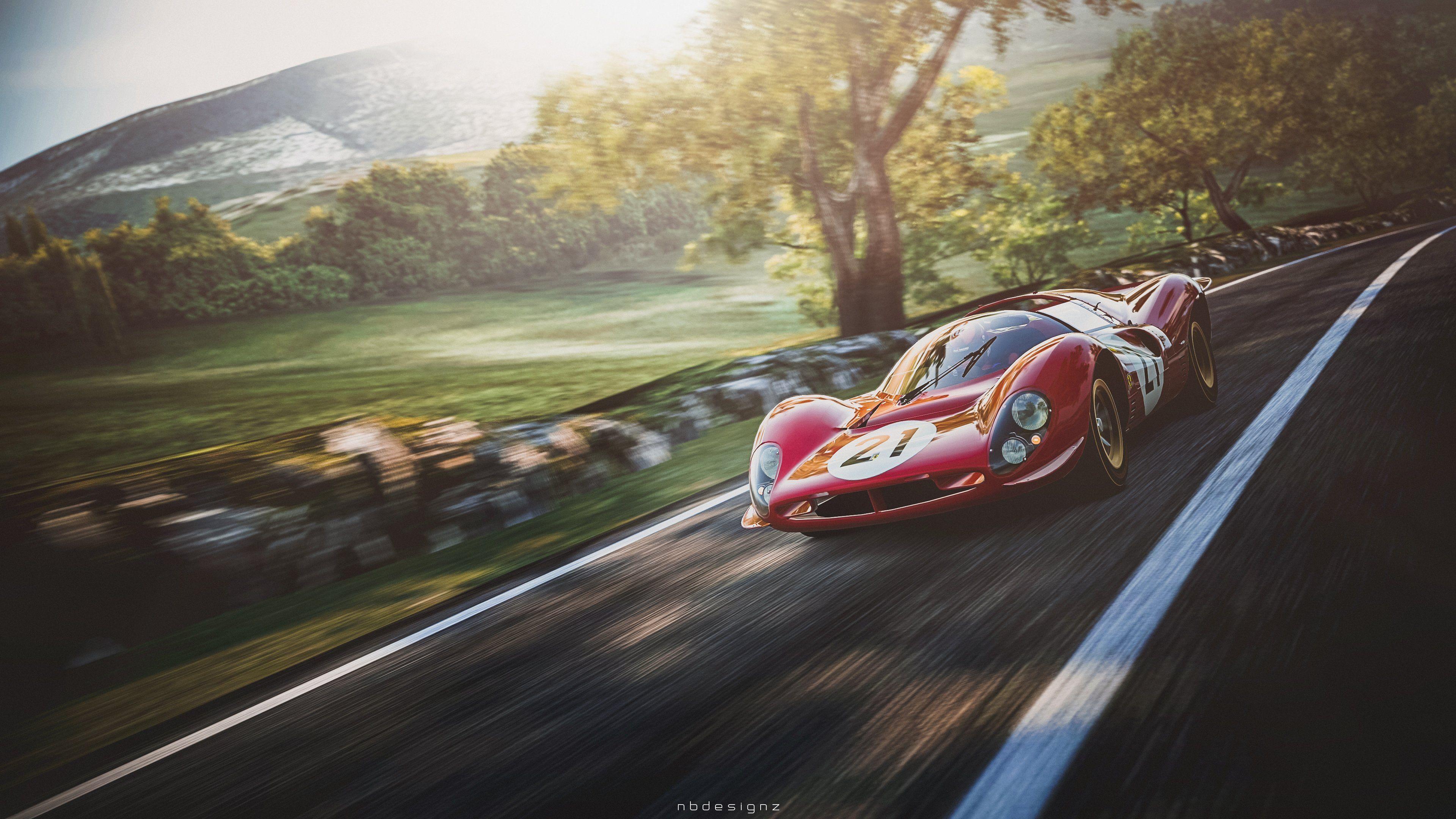 3840x2160 Le Mans Ferrari 330 Wallpaper