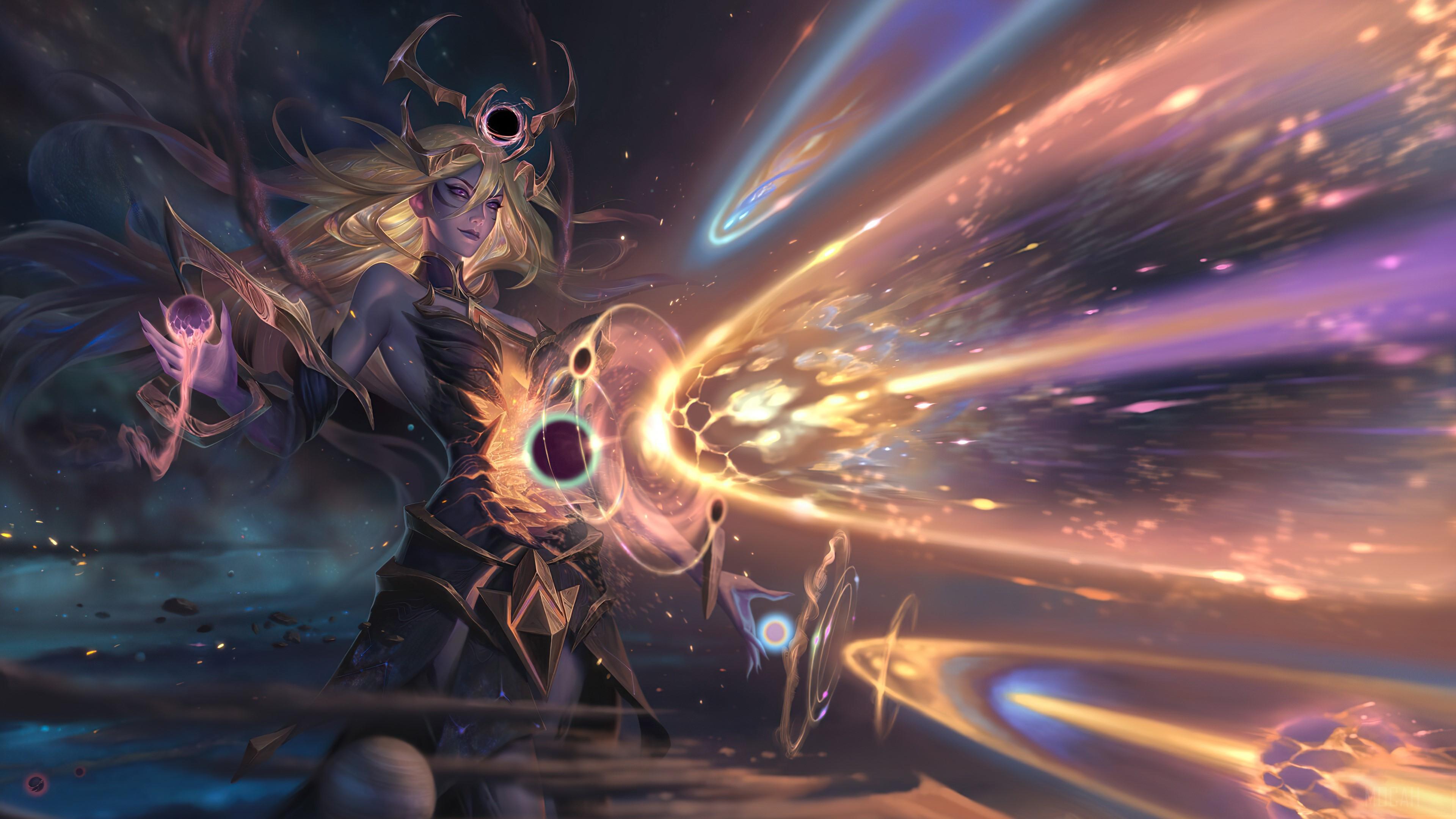 3840x2160 Lux, Dark Cosmic, League of Legends, LoL, Video Game 4k Gallery HD Wallpaper