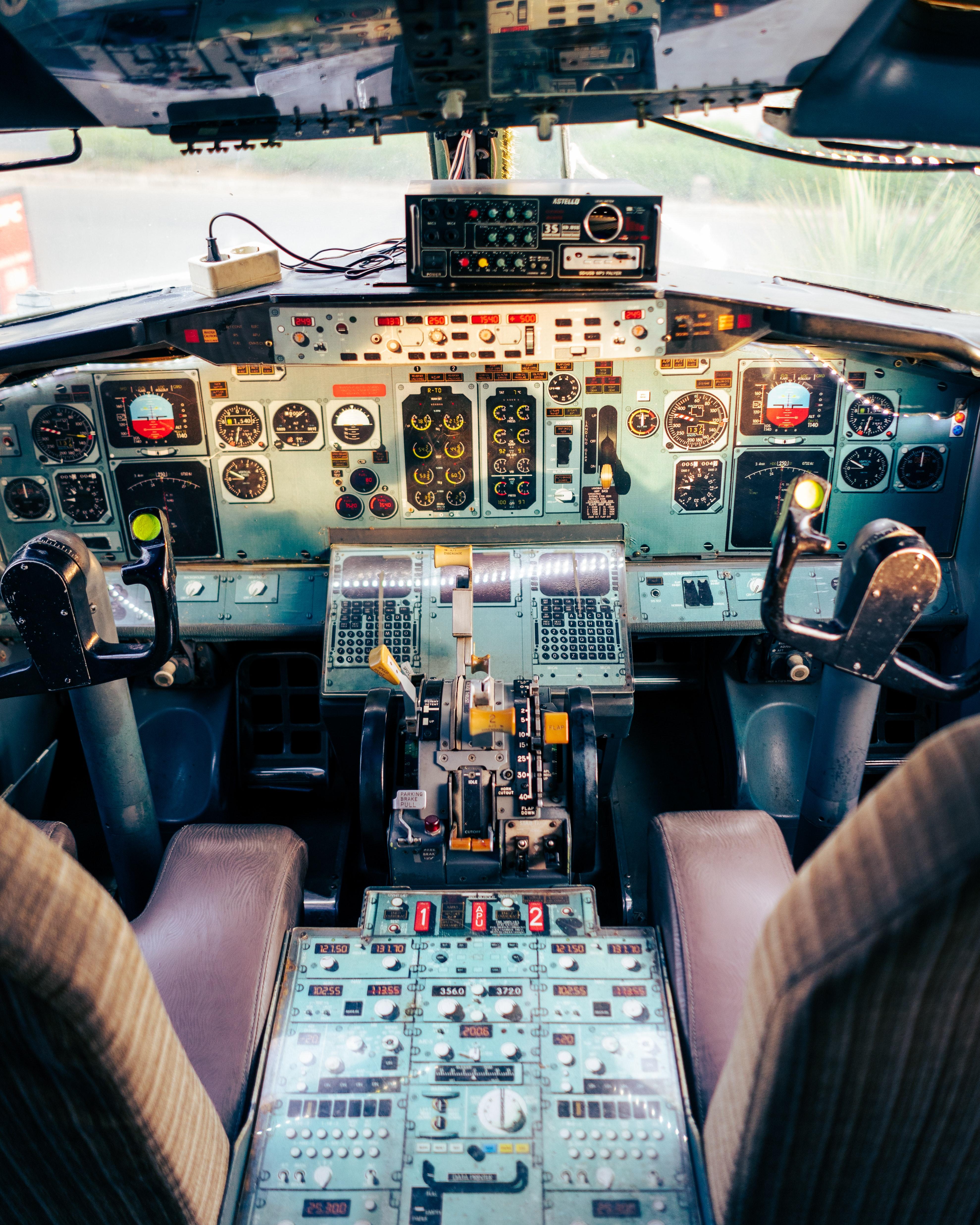 3958x4947 Inside Airplane Pilot Cabin Photo · Free
