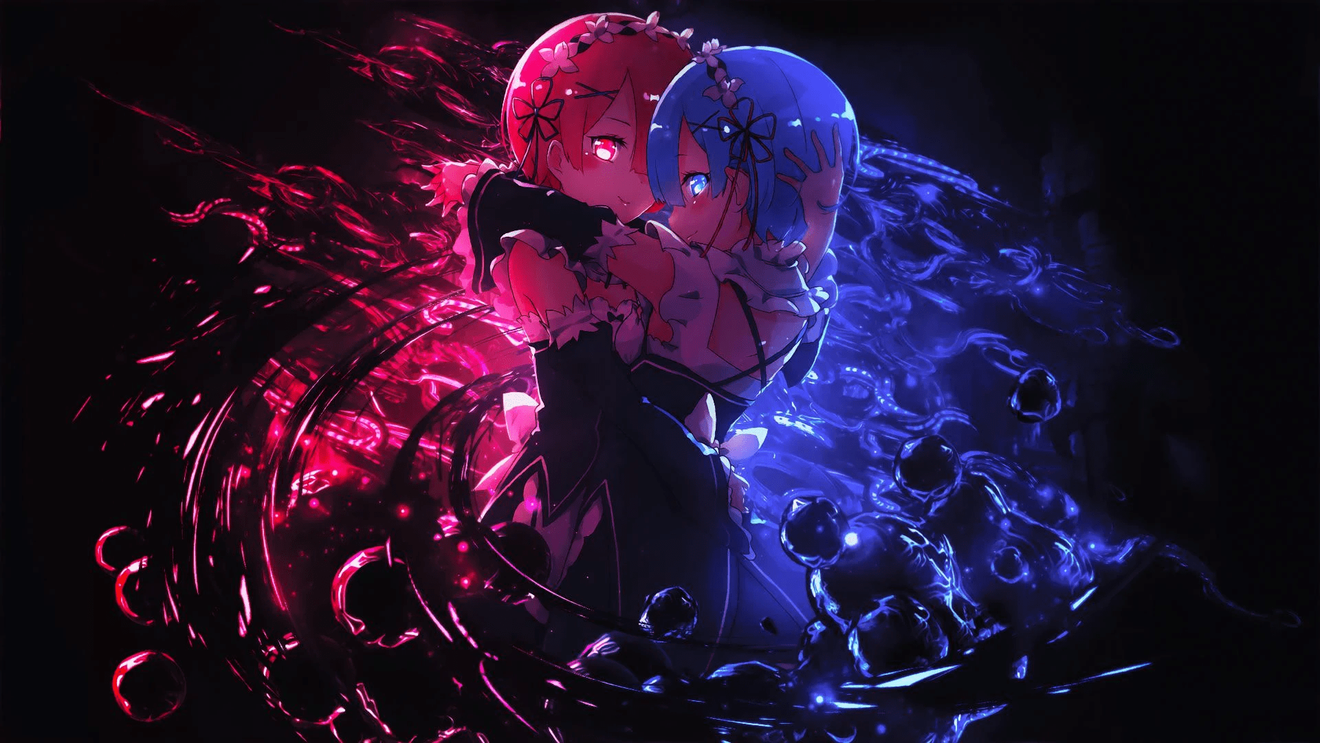 1920x1080 Wallpaper Rem re Zero, R E M, Subaru Natsuki, Art, Anime Art, Background Free Image