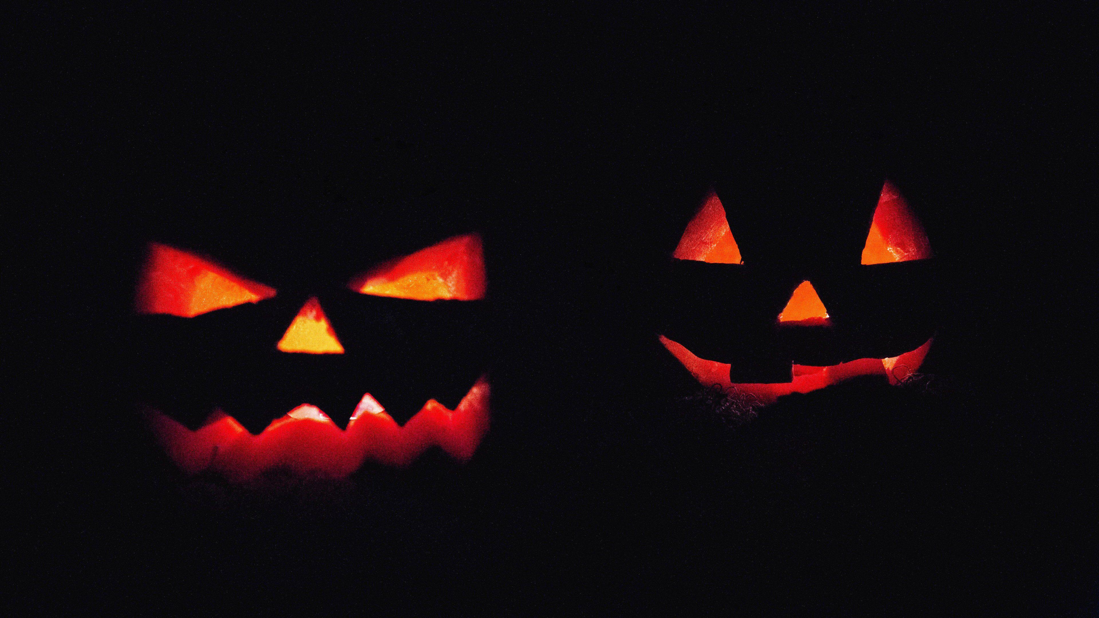 3840x2160 Download 4K UHD 16:9 .Backlit Pumpkin Candle. HD Wallpaper