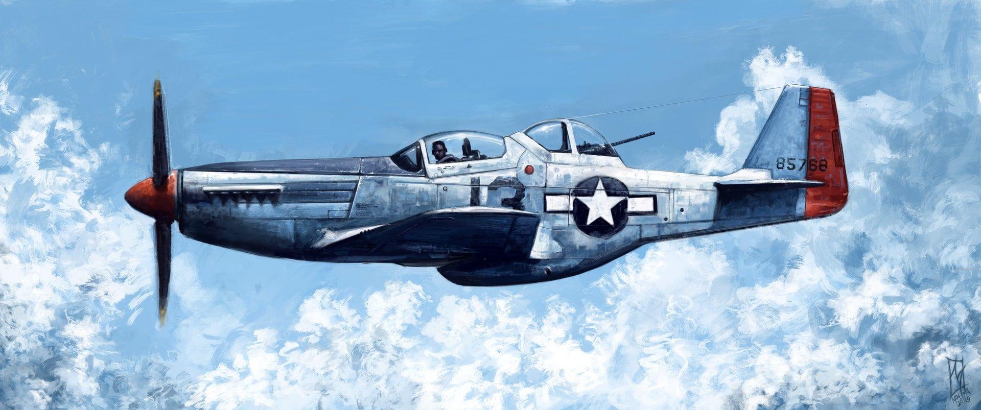 1920x803 Airplane #vehicle North American P 51 Mustang #artwork P #wallpaper #hdwallpaper #desktop. P51 Mustang, Mustang, Fighter Jets