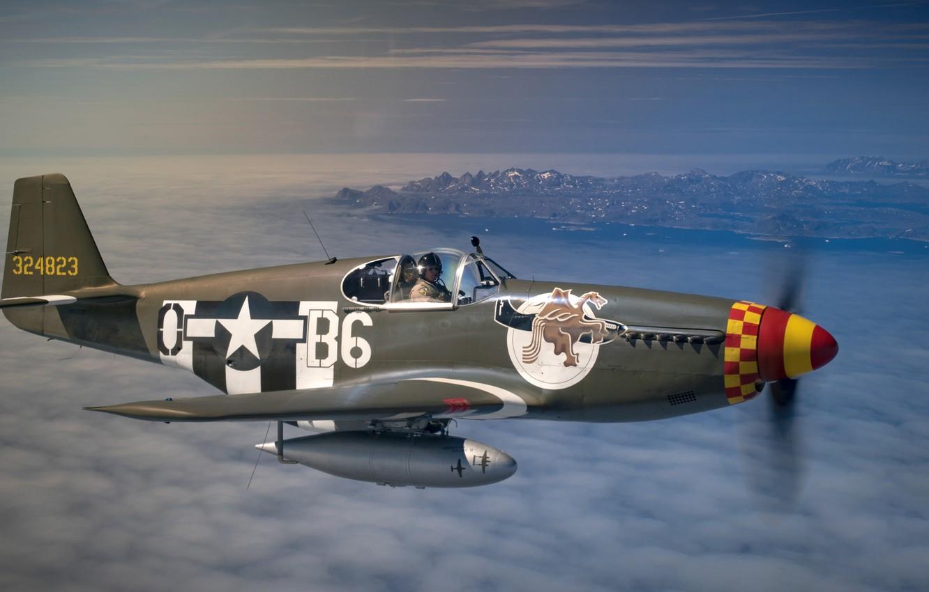 1332x850 Wallpaper Mustang, Mountains, Fighter, USAF, The Second World War, North American P 51 Mustang, P 51B Mustang Image For Desktop, Section авиация