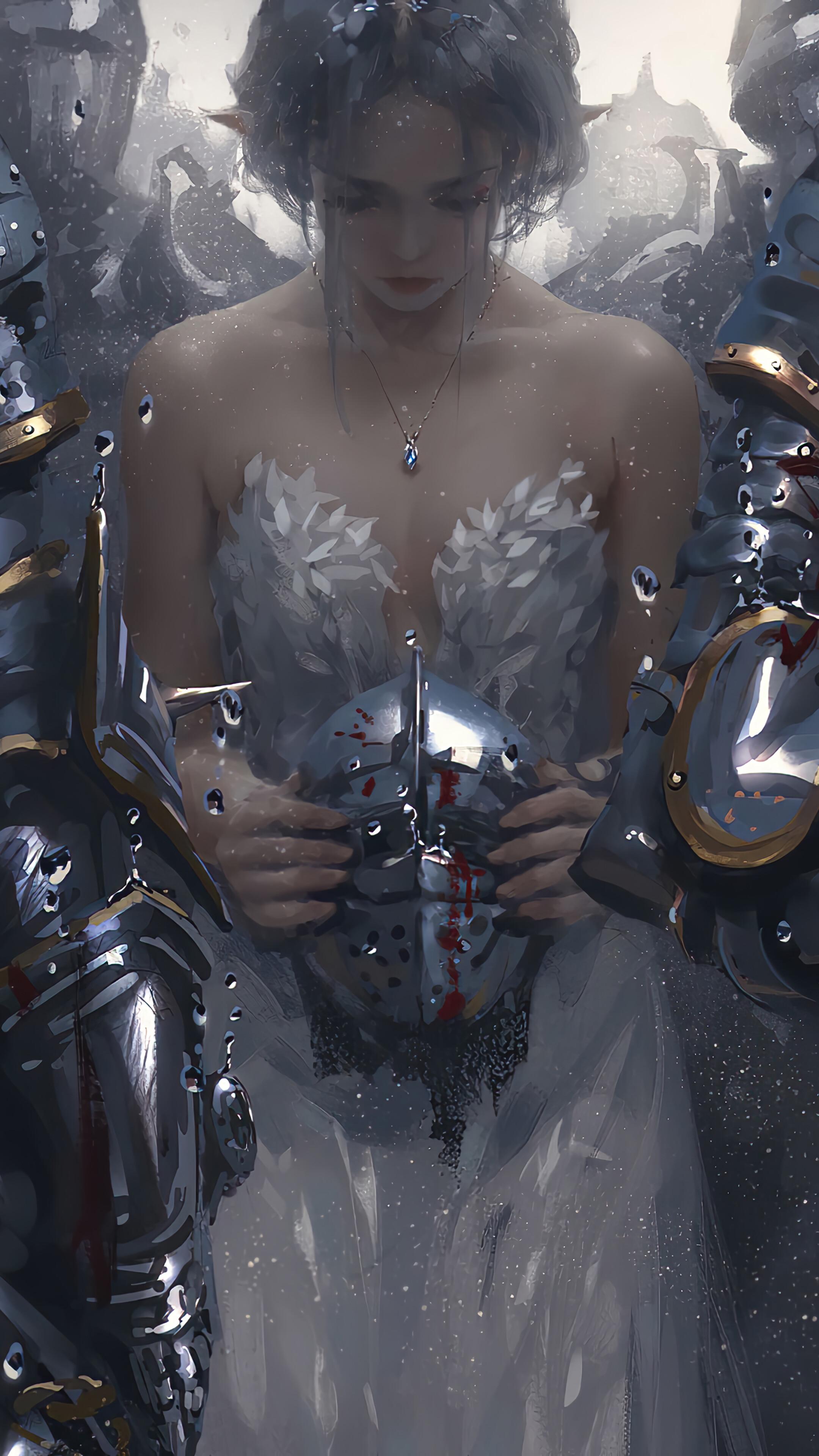 2160x3840 Fantasy, Girl, Princess, Art, Knights, Warrior, 4k Gallery HD Wallpaper