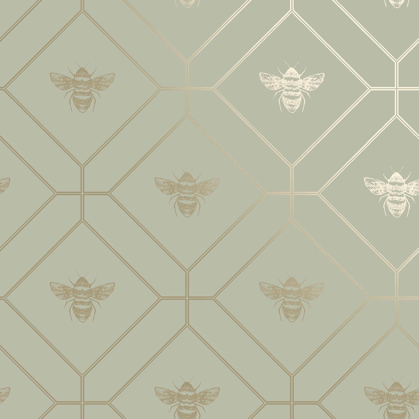 1600x1600 Honeycomb Bee Wallpaper Green Holden 13080