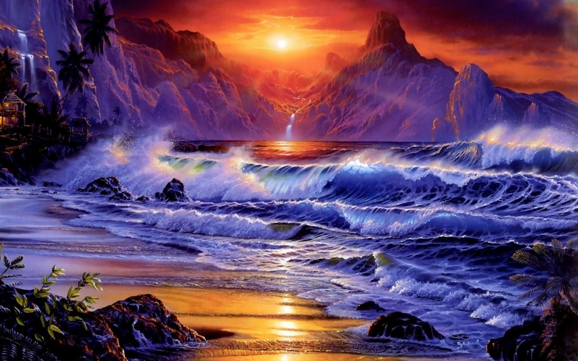 1920x1200 Sunsets Ocean Wallpaper - Ocean Sunset Wallpaper