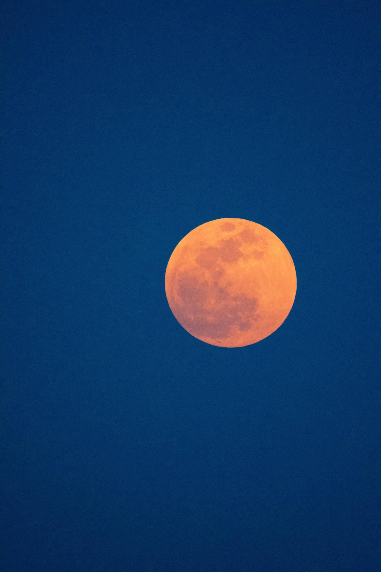 1281x1920 Download Luna Orange Moon Blue Sky Wallpaper