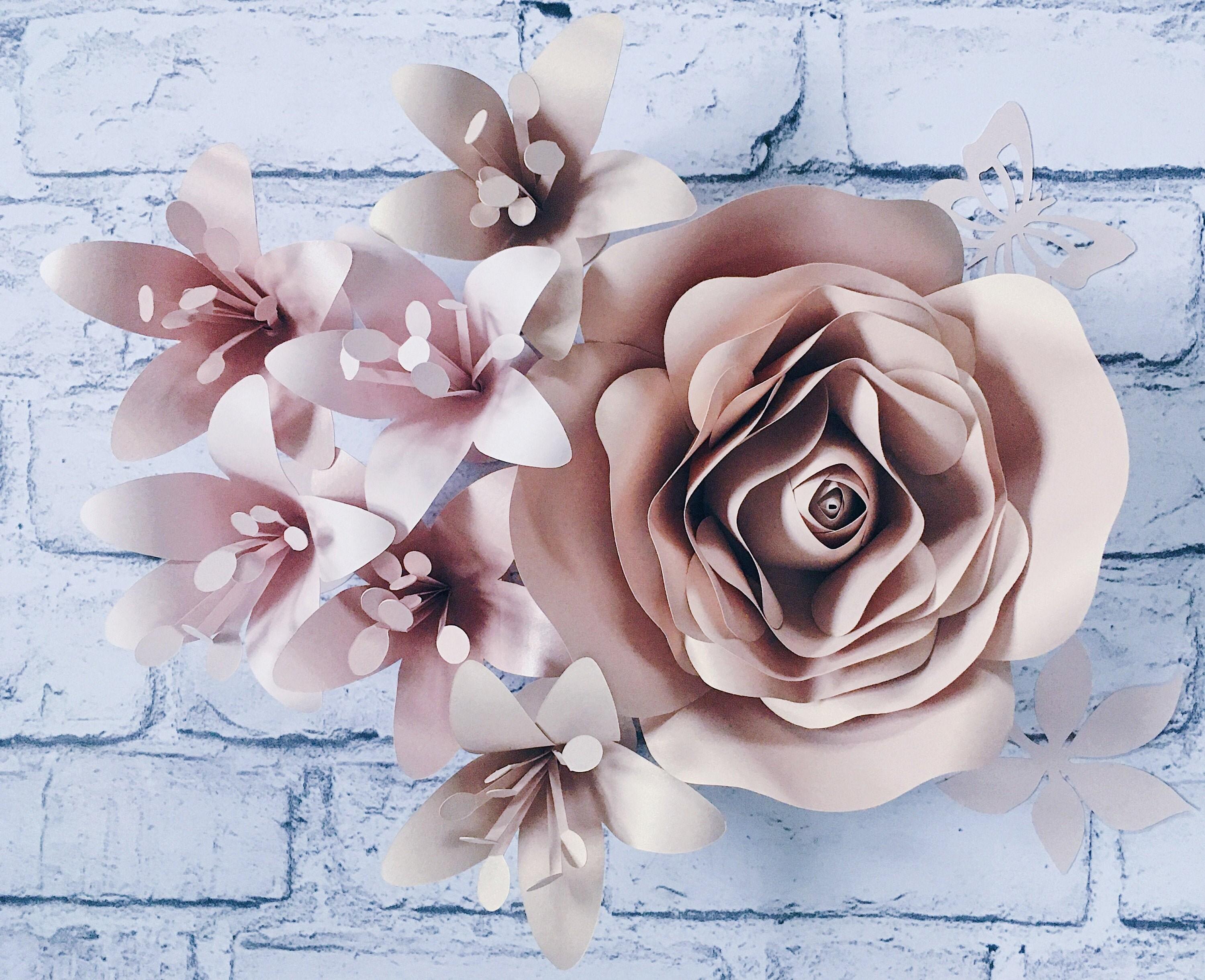 3000x2439 PAPER FLOWERS WALL Decor Flowers Decor for Living Room Rose