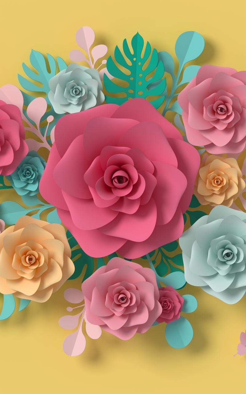 800x1280 Paper Flower Design