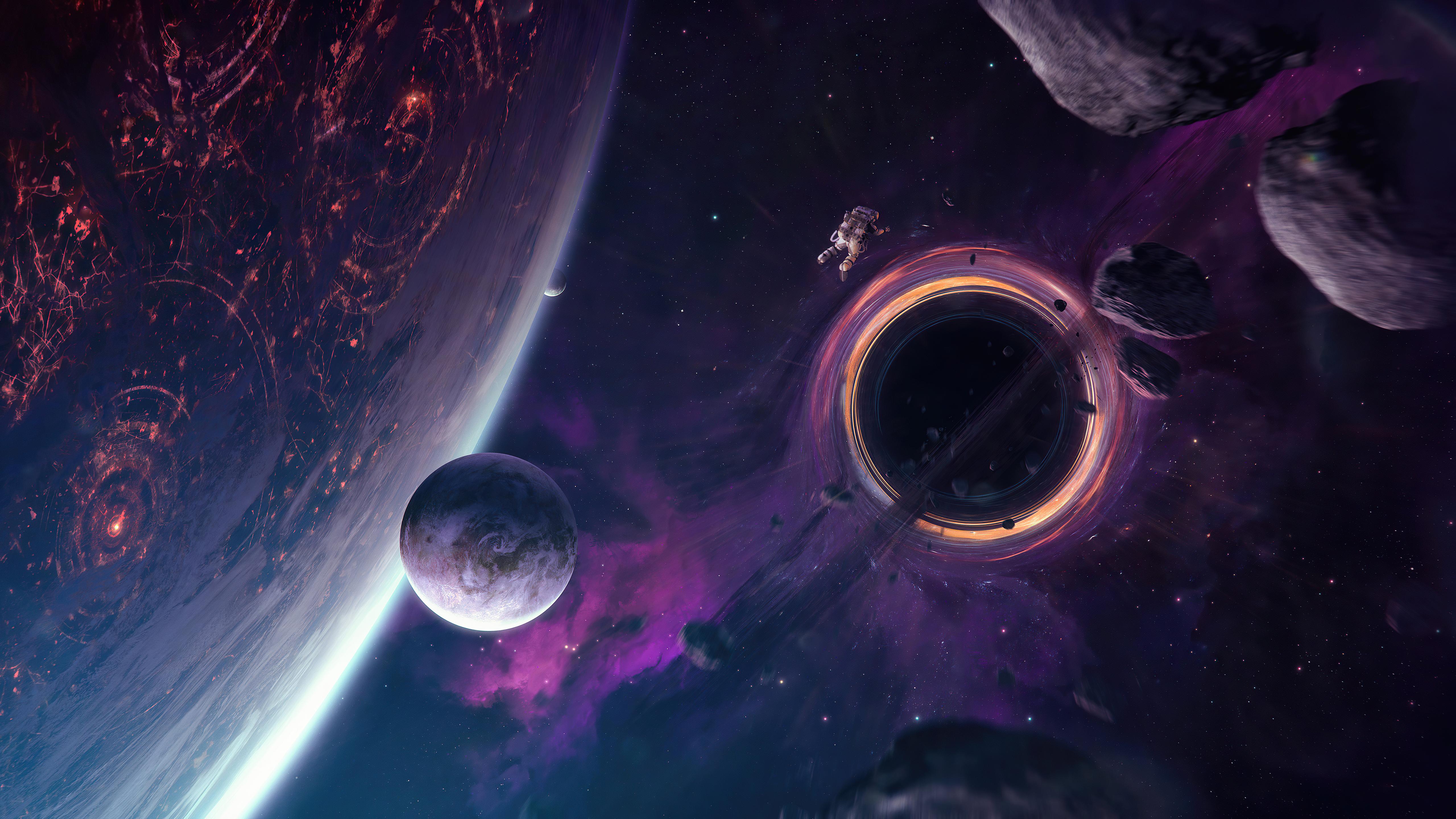 5120x2880 Black Hole 4K, Black Hole, Planet, Space Gallery HD Wallpaper