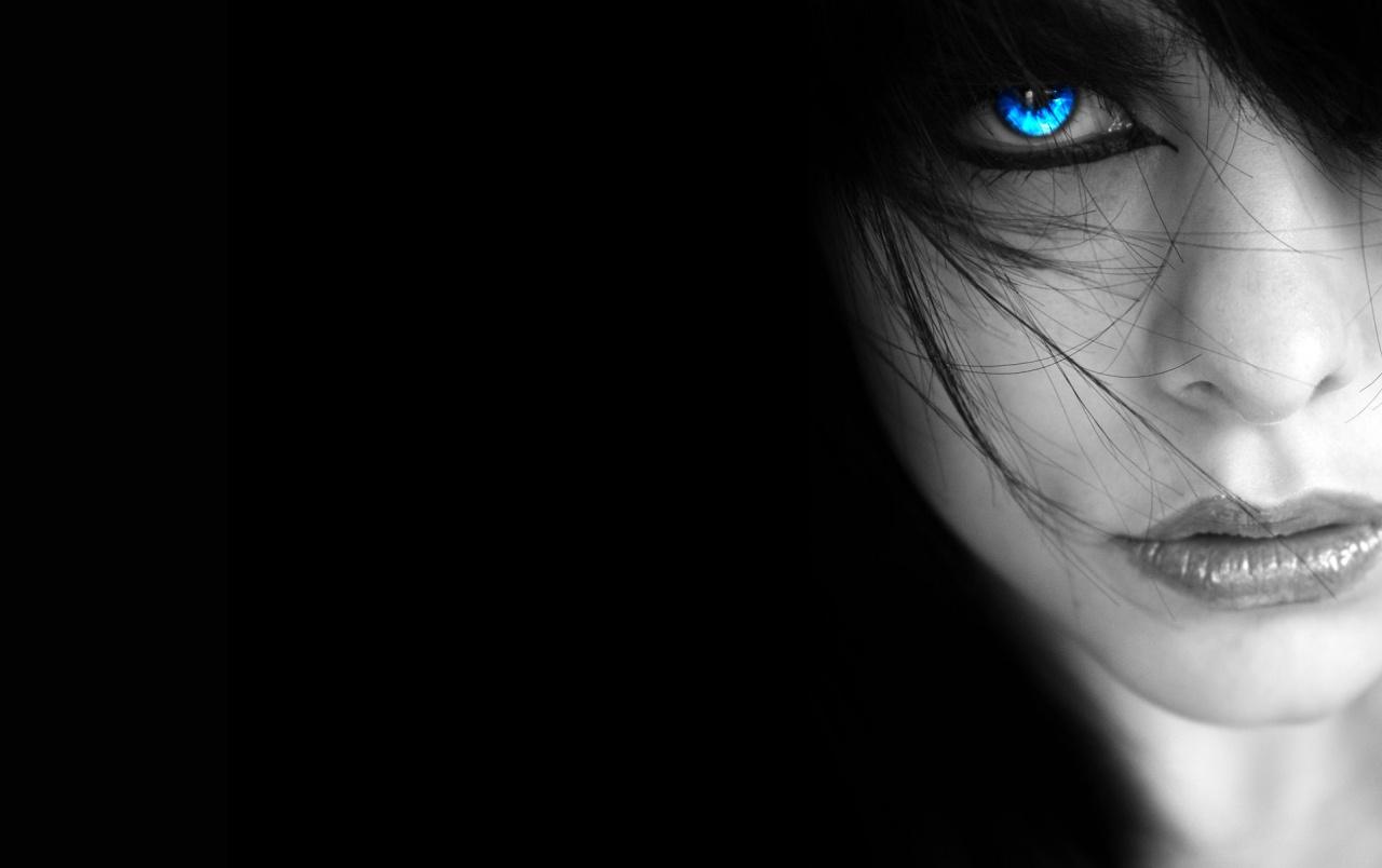 1280x804 Girl with blue eye wallpaper. Girl with blue eye