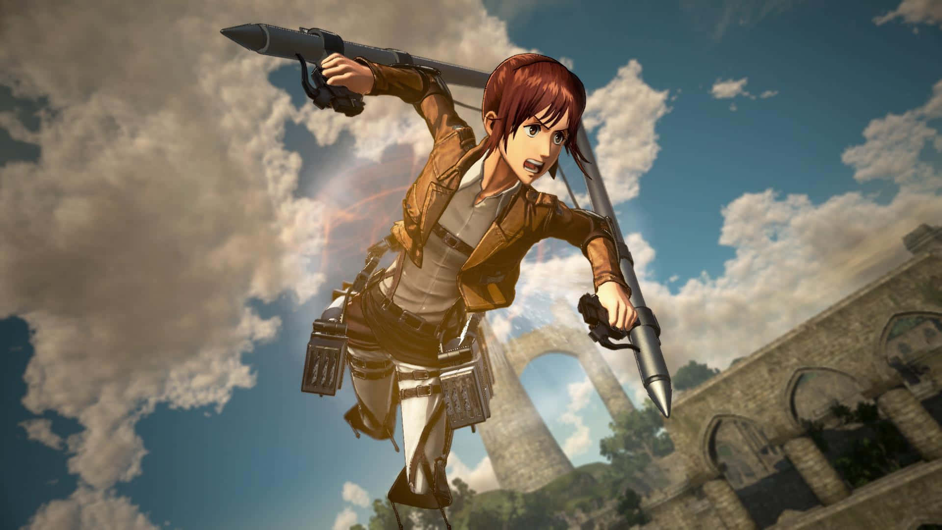 1920x1080 Download Mikasa Takes on Titans in Attack on Titan 2: Final Battle Wallpaper
