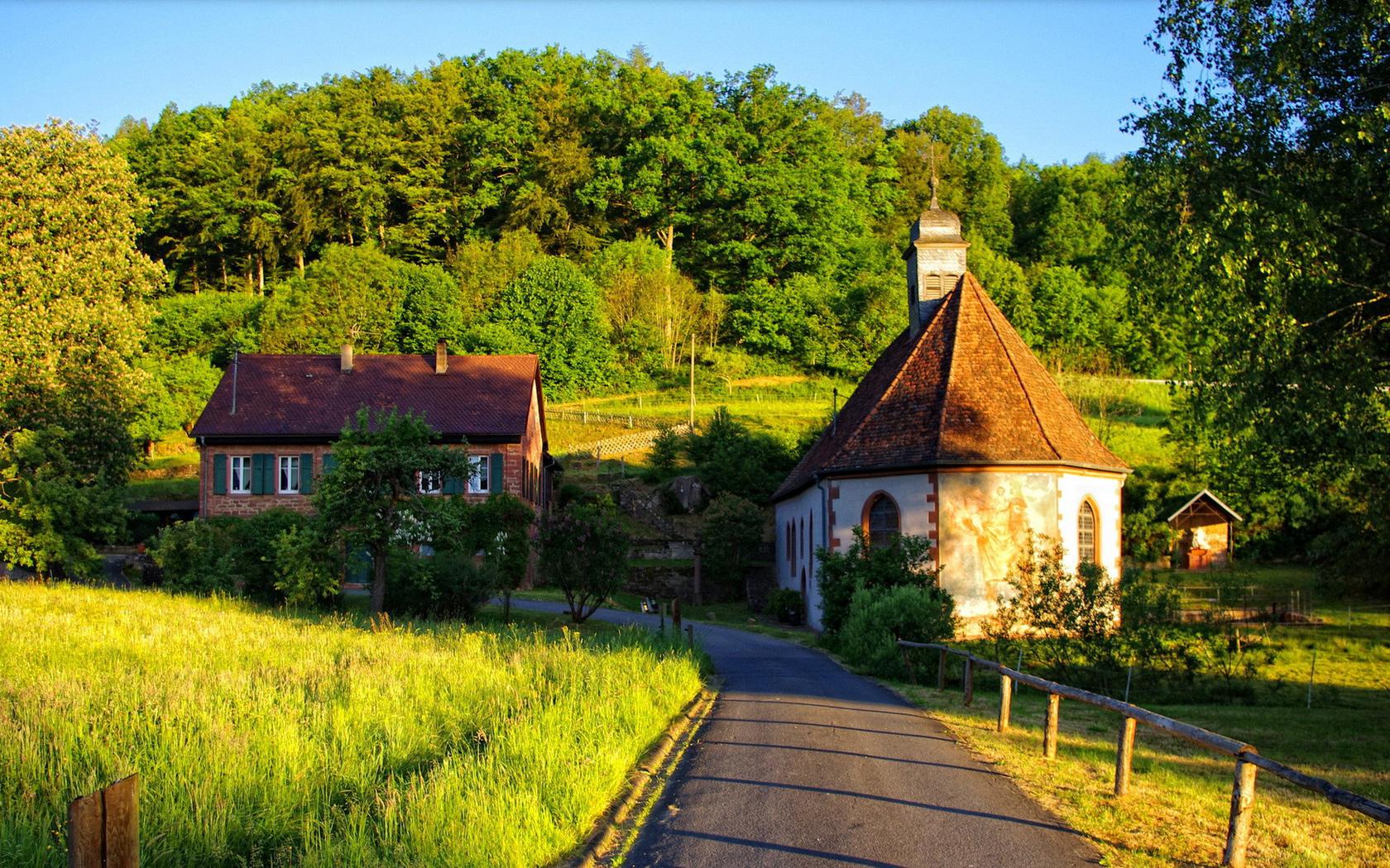1680x1050 Summer Forest House Wallpaper