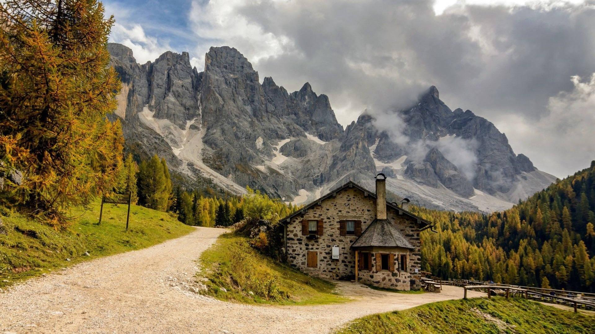 1920x1080 Download Country Summer Stone House Mountains Wallpaper