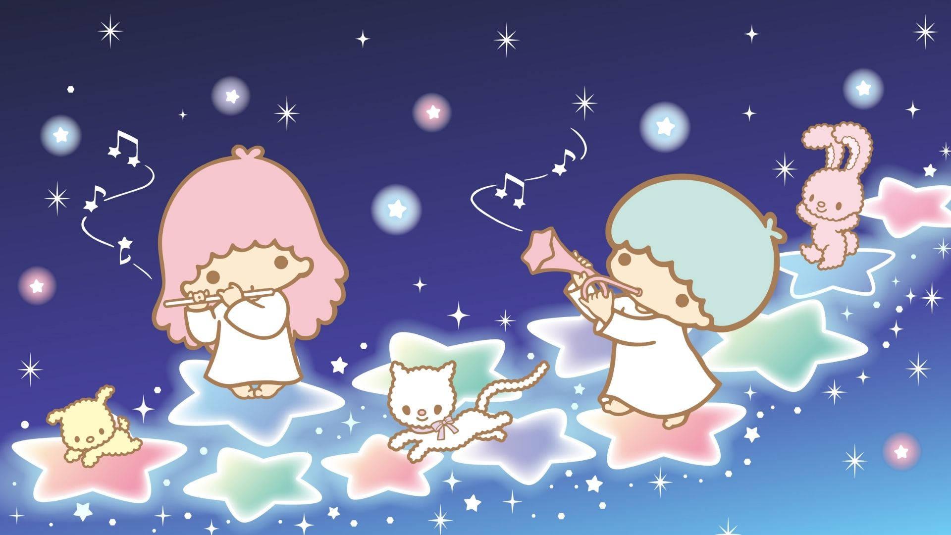1920x1080 Download Little Twin Stars Playing Instruments Wallpaper