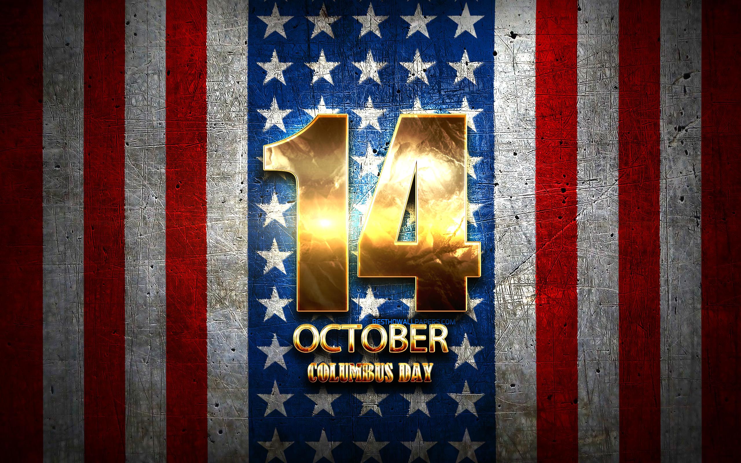 2560x1600 Download wallpaper Columbus Day, October golden signs, american national holidays, USA, US national holidays, America for desktop with resolution 2560x1600. High Quality HD picture wallpaper