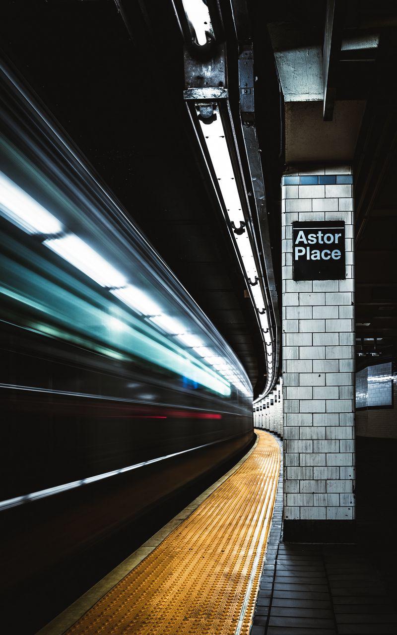 800x1280 Download Wallpaper 800x1280 Subway, Station, Light, Motion, Long Exposure Samsung Galaxy Note Gt N Meizu Mx2 HD Background